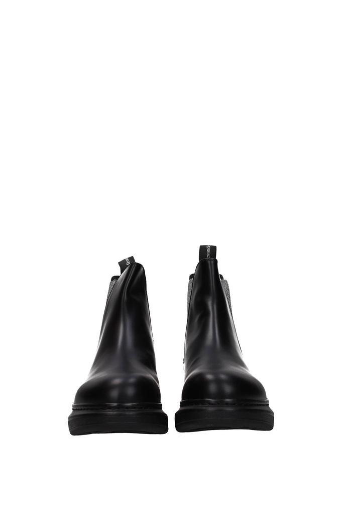 商品Alexander McQueen|Ankle boots Leather Black Silver,价格¥2998,第5张图片详细描述