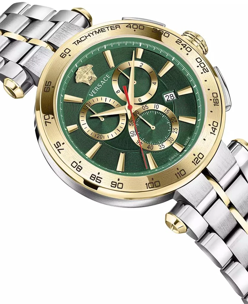 商品Versace|Men's Swiss Chronograph Aion Two-Tone Stainless Steel Bracelet Watch 45mm,价格¥6255,第3张图片详细描述