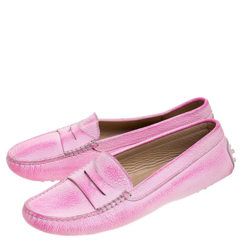 商品[二手商品] Tod's|Tod's Pink Leather Penny Slip On Loafers Size 37.5,价格¥1511,第4张图片详细描述