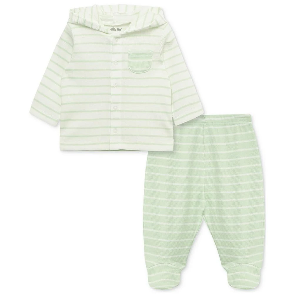 商品Little Me|Baby Joy Striped Cardigan and Footed Pants, 2 Piece Set,价格¥180,第1张图片