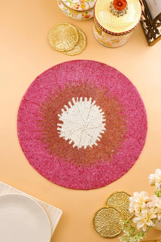 商品Tiramisu|The "Fuchsia Solar" Beaded Charger,价格¥305,第2张图片详细描述