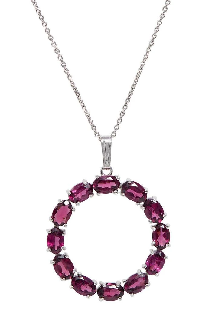 商品Savvy Cie Jewels|Sterling Silver Rhodolite Pendant Necklace,价格¥529,第1张图片
