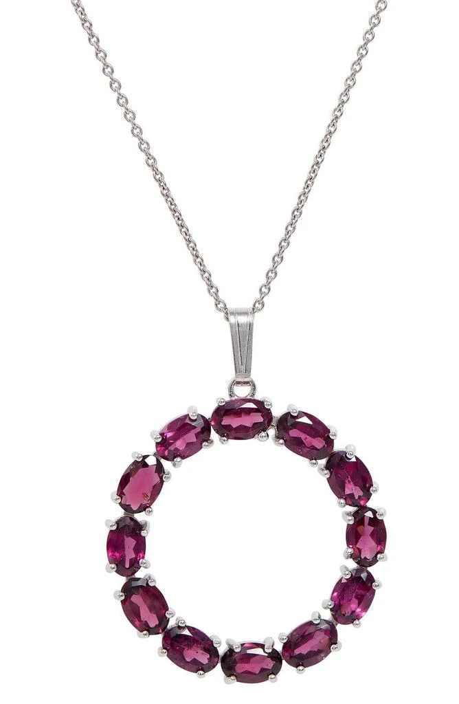 商品Savvy Cie Jewels|Sterling Silver Rhodolite Pendant Necklace,价格¥525,第1张图片