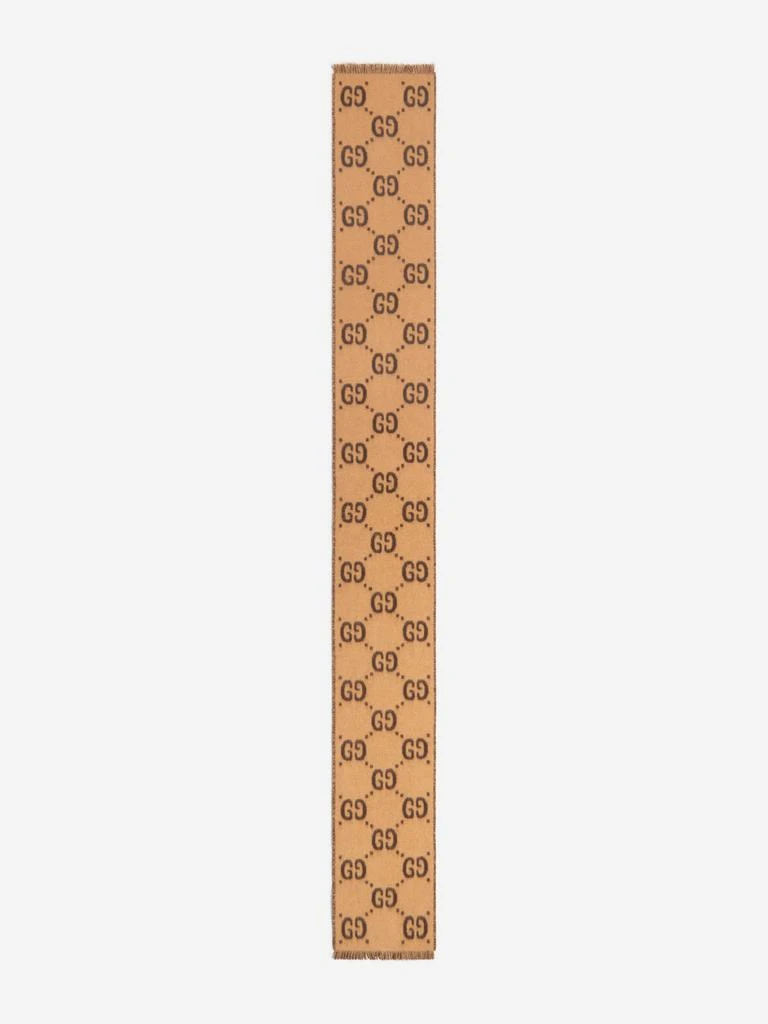 商品Gucci|Gucci Kids GG Wool Scarf in Brown,价格¥2178,第2张图片详细描述
