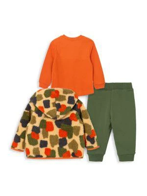 商品Little Me|Baby Boy's 3 Piece Faux Fur Jacket, Joggers & Sweatshirt Set,价格¥198,第2张图片详细描述