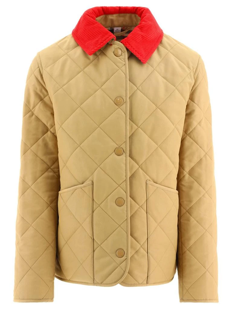 商品Burberry|Burberry Kids Corduroy Collar Diamond Quilted Jacket,价格¥2124,第1张图片