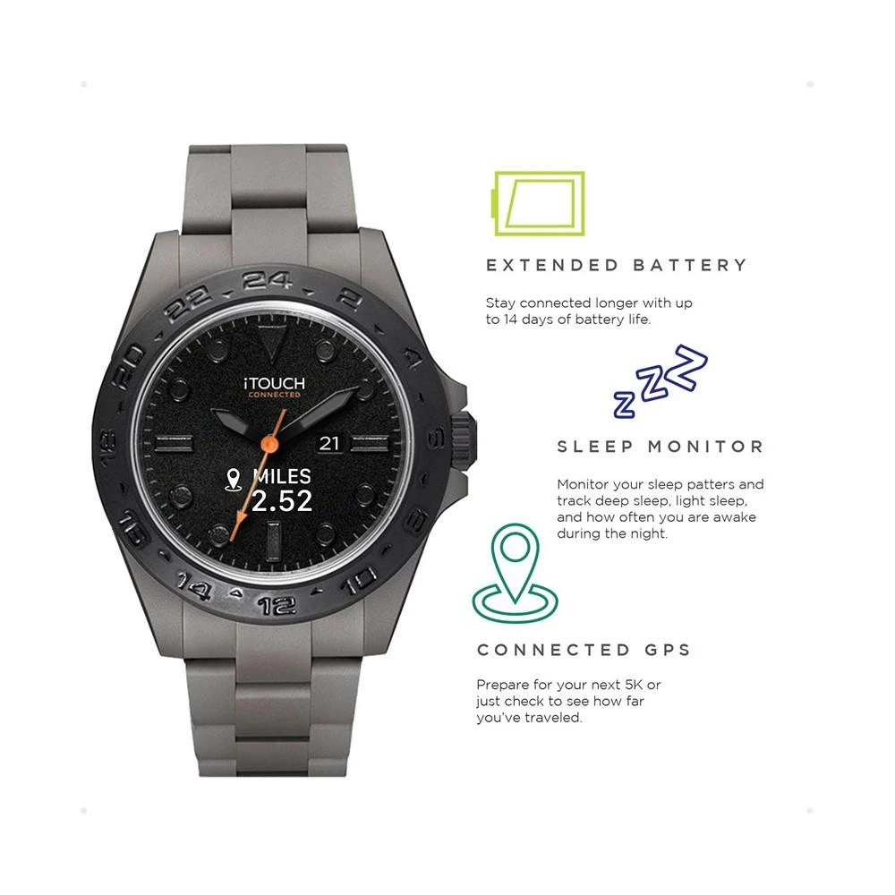 商品iTouch|Connected Men's Hybrid Smartwatch Fitness Tracker: Gray Case with Gray Acrylic Strap 42mm,价格¥966,第5张图片详细描述