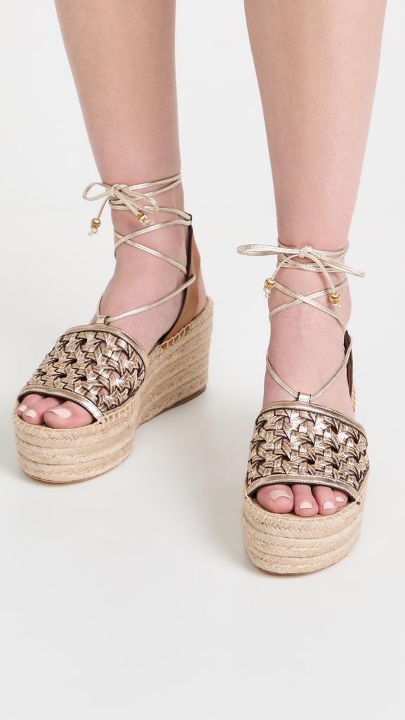 商品Tory Burch|Tory Burch Basket Weave Platform Sandals,价格¥1293,第5张图片详细描述