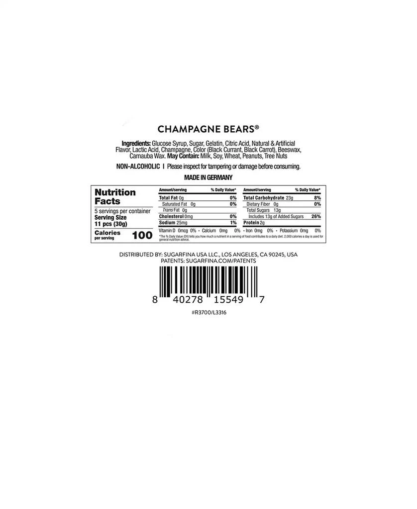 商品Sugarfina|Champagne Bears Celebration Bottle,价格¥165,第3张图片详细描述