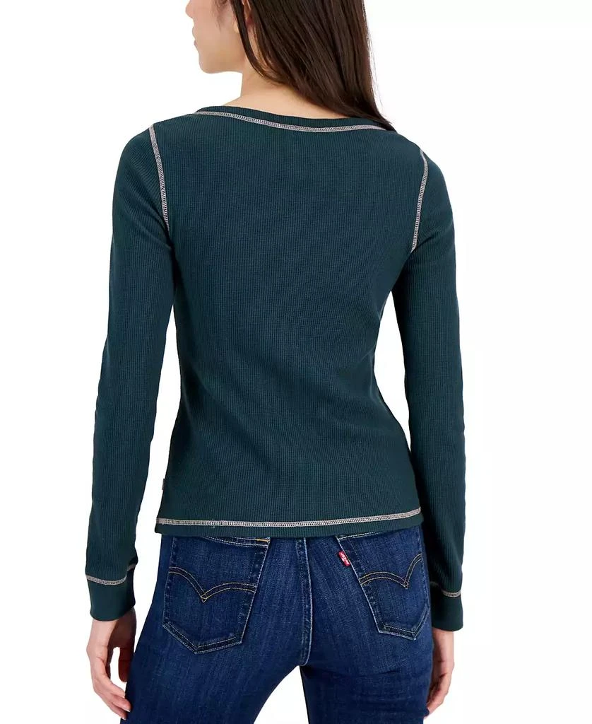 商品Levi's|Women's Sierra Waffle-Knit Quarter-Button Henley Top,价格¥120,第4张图片详细描述