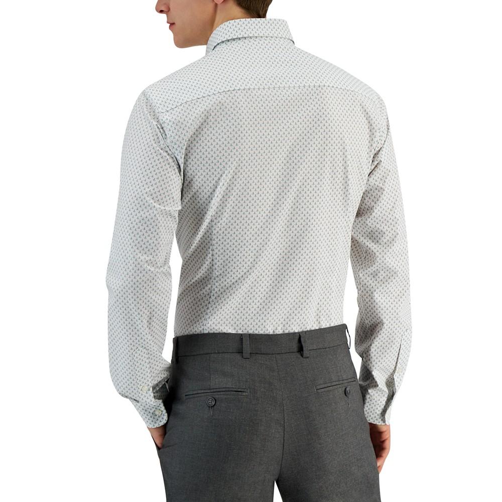 Men's Slim Fit 4-Way Stretch Golf Print Dress Shirt, Created for Macy's商品第2张图片规格展示