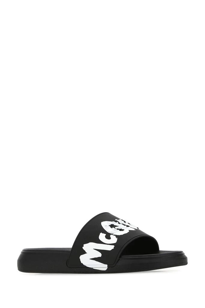 商品Alexander McQueen|Black rubber slippers,价格¥1385,第1张图片
