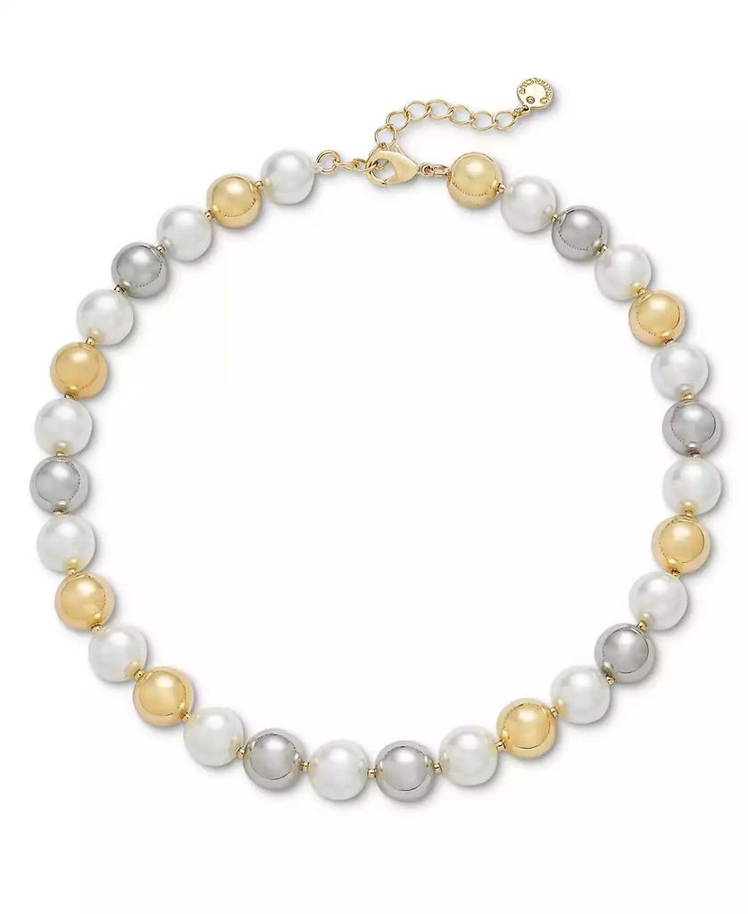 商品Charter Club|Two-Tone Imitation Pearl All-Around Collar Necklace, 16" + 2" extender, Created for Macy's,价格¥178,第1张图片