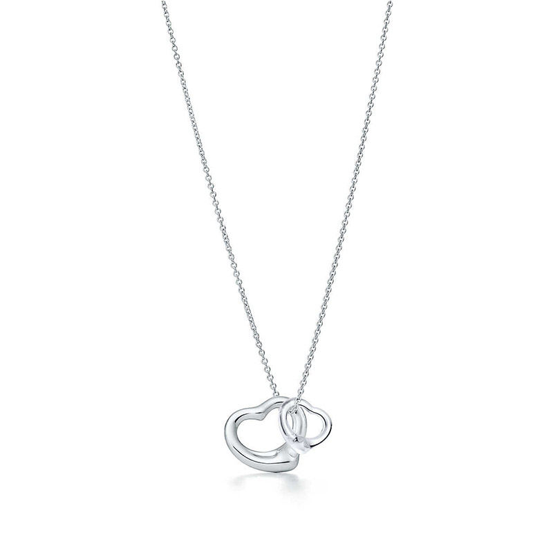 TIFFANY&CO.蒂芙尼项链 S925银吊坠 心形项链双爱心商品第1张图片规格展示