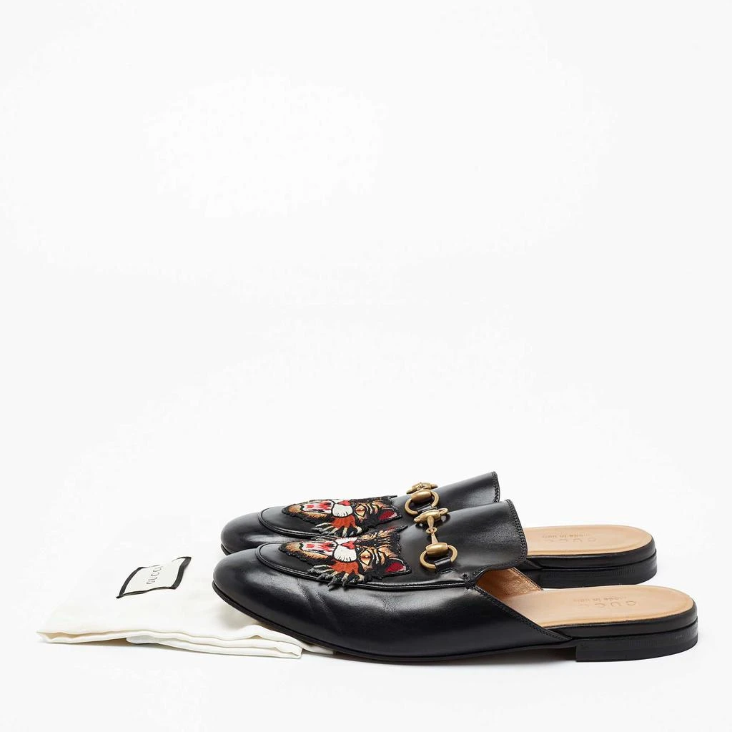 Gucci Black Tiger Patch Leather Princetown Horsebit Flat Mules Size 43 商品