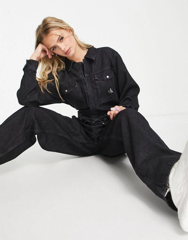 商品Calvin Klein|Calvin Klein Jeans 90s coverall jumpsuit in denim black,价格¥854,第1张图片