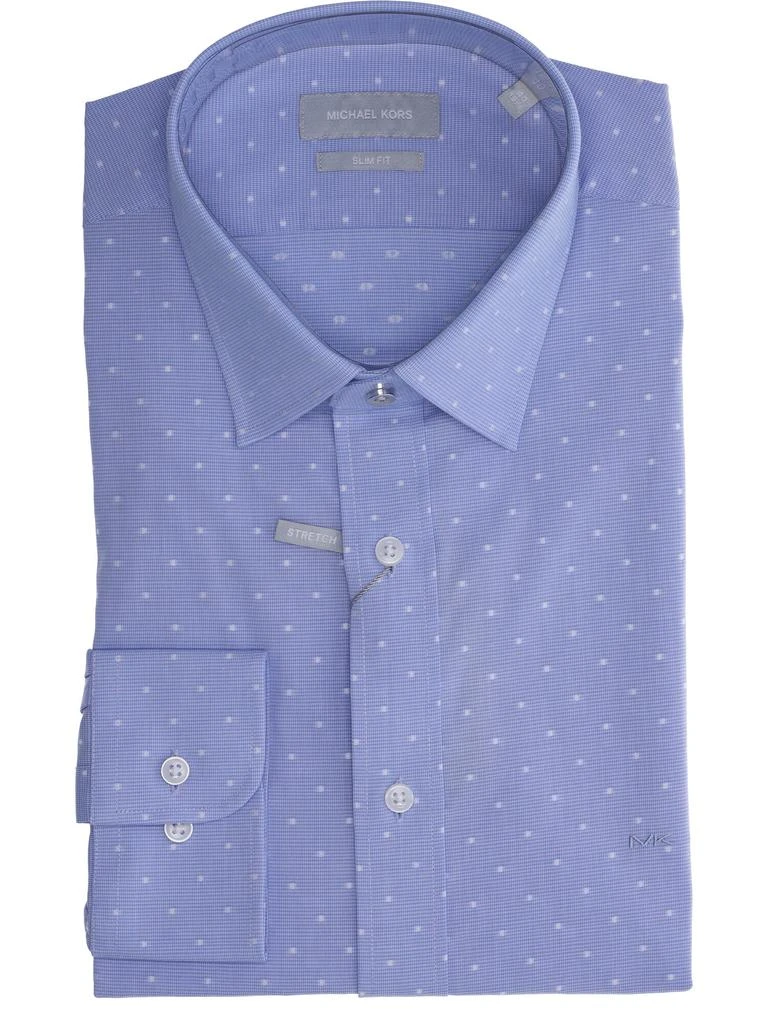 商品Michael Kors|Dobby dot slim fit blue shirt,价格¥959,第1张图片