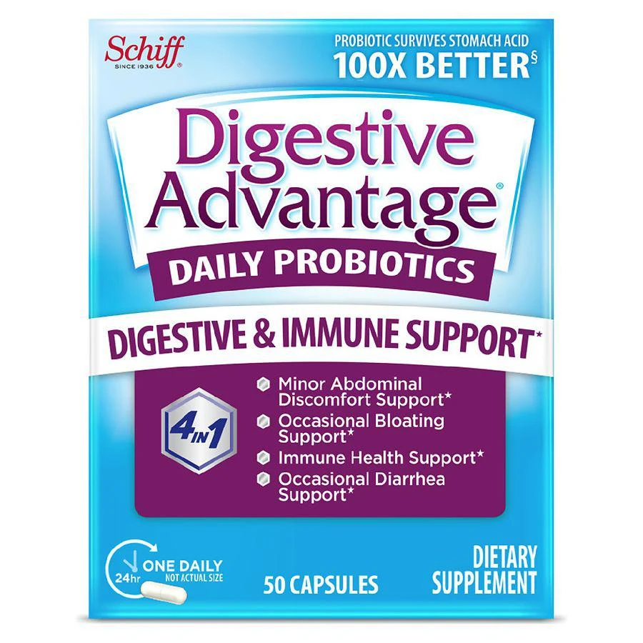 商品Digestive Advantage|益生菌片 日常补充 50粒,价格¥182,第1张图片