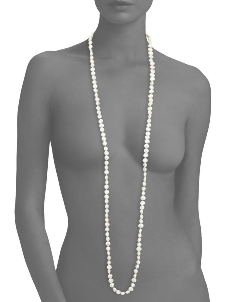 商品Kenneth Jay Lane|7MM White Baroque Cultured Freshwater Pearl Long Strand Necklace/48",价格¥1126,第2张图片详细描述