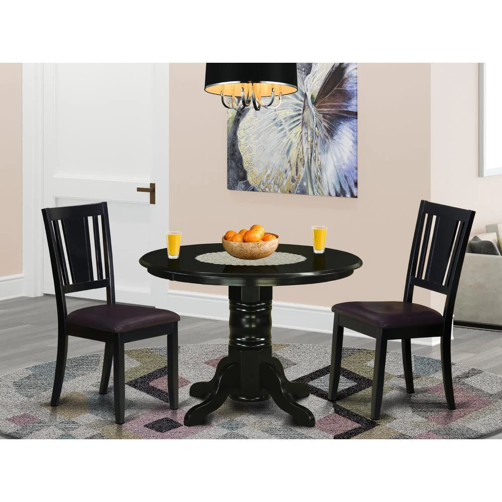 商品East West Furniture|3  Pc  dinette  set-Dining  Table  and  2  Kitchen  Chairs,价格¥4388,第1张图片