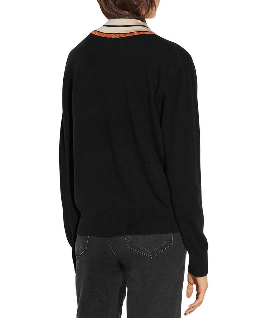 Colle Striped Neck Wool & Cashmere Sweater商品第2张图片规格展示