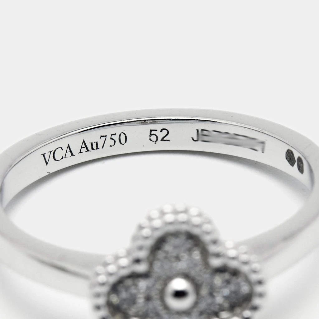 Van Cleef & Arpels Sweet Alhambra Diamond 18K White Gold Ring Size 52 商品
