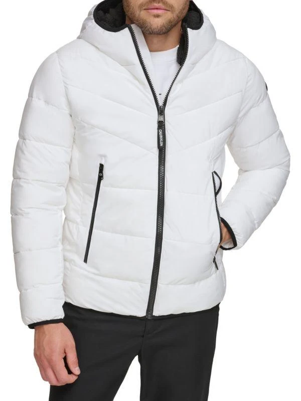 商品Calvin Klein|Faux Fur Hooded PufferJacket,价格¥704,第1张图片