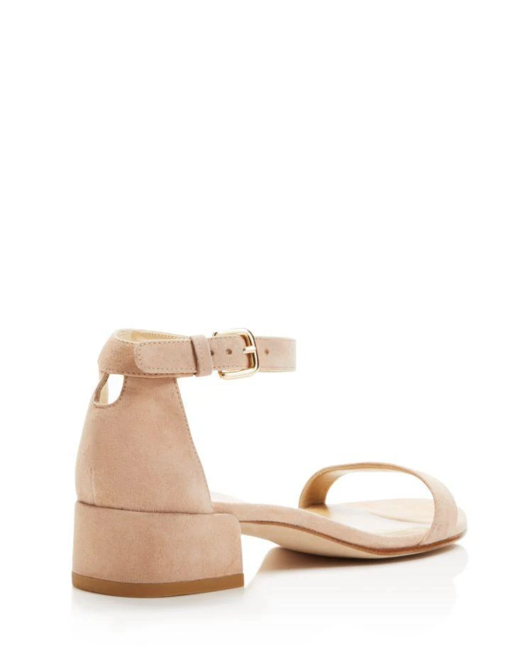 商品Stuart Weitzman|Nudistjune Suede Block Heel Ankle Strap Sandals ,价格¥1684,第3张图片详细描述