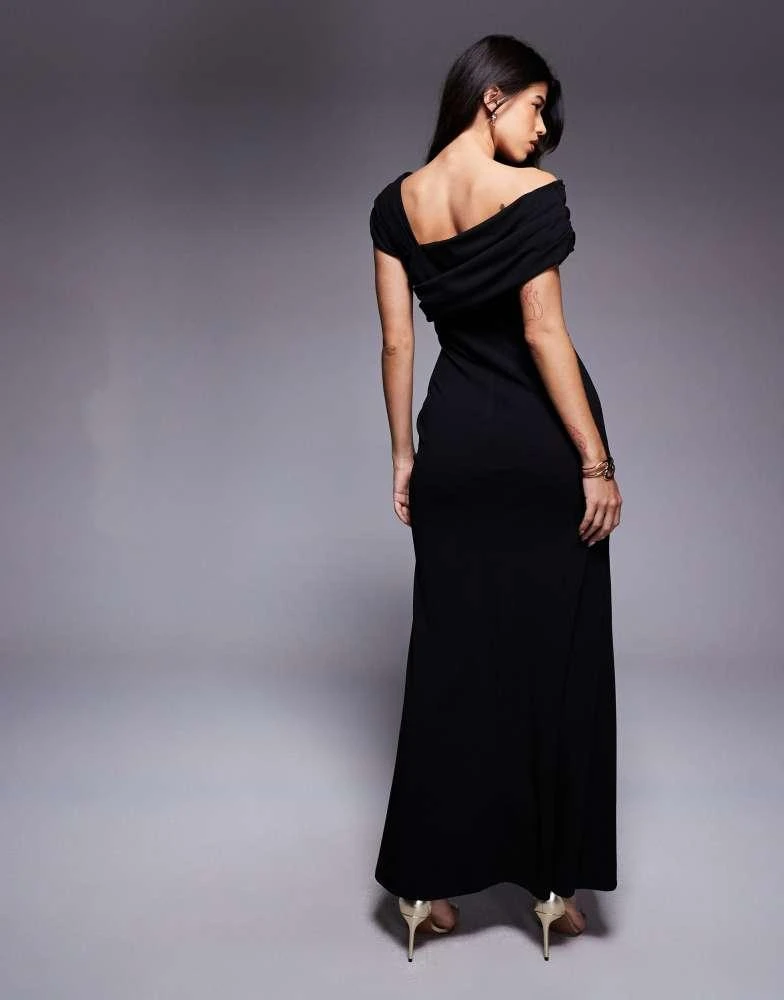 商品Goddiva|Goddiva One shoulder evening maxi dress in black,价格¥885,第4张图片详细描述