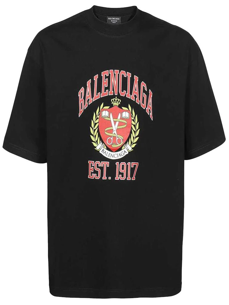 商品Balenciaga|BALENCIAGA College Medium Fit T-Shirt Black,价格¥3753,第1张图片