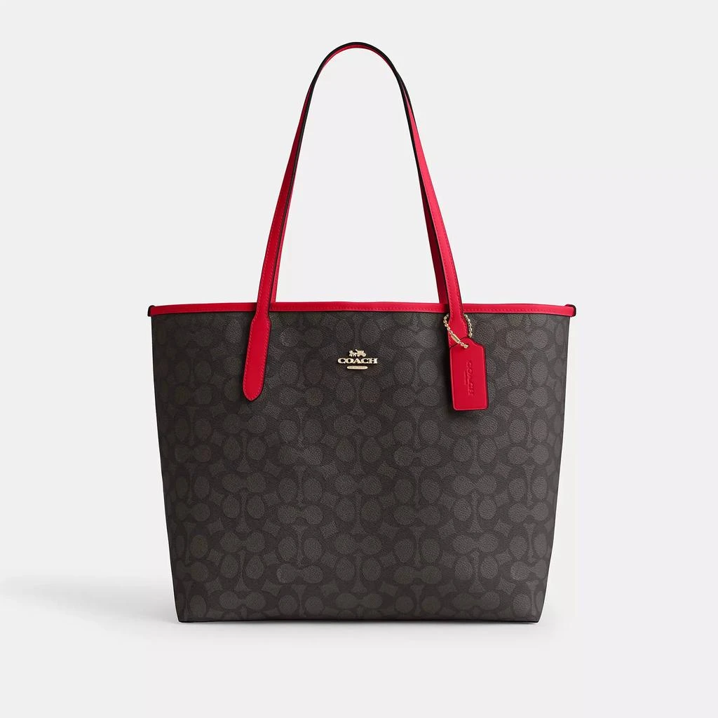 商品 Coach Outlet City Tote Bag In Signature Canvas 图