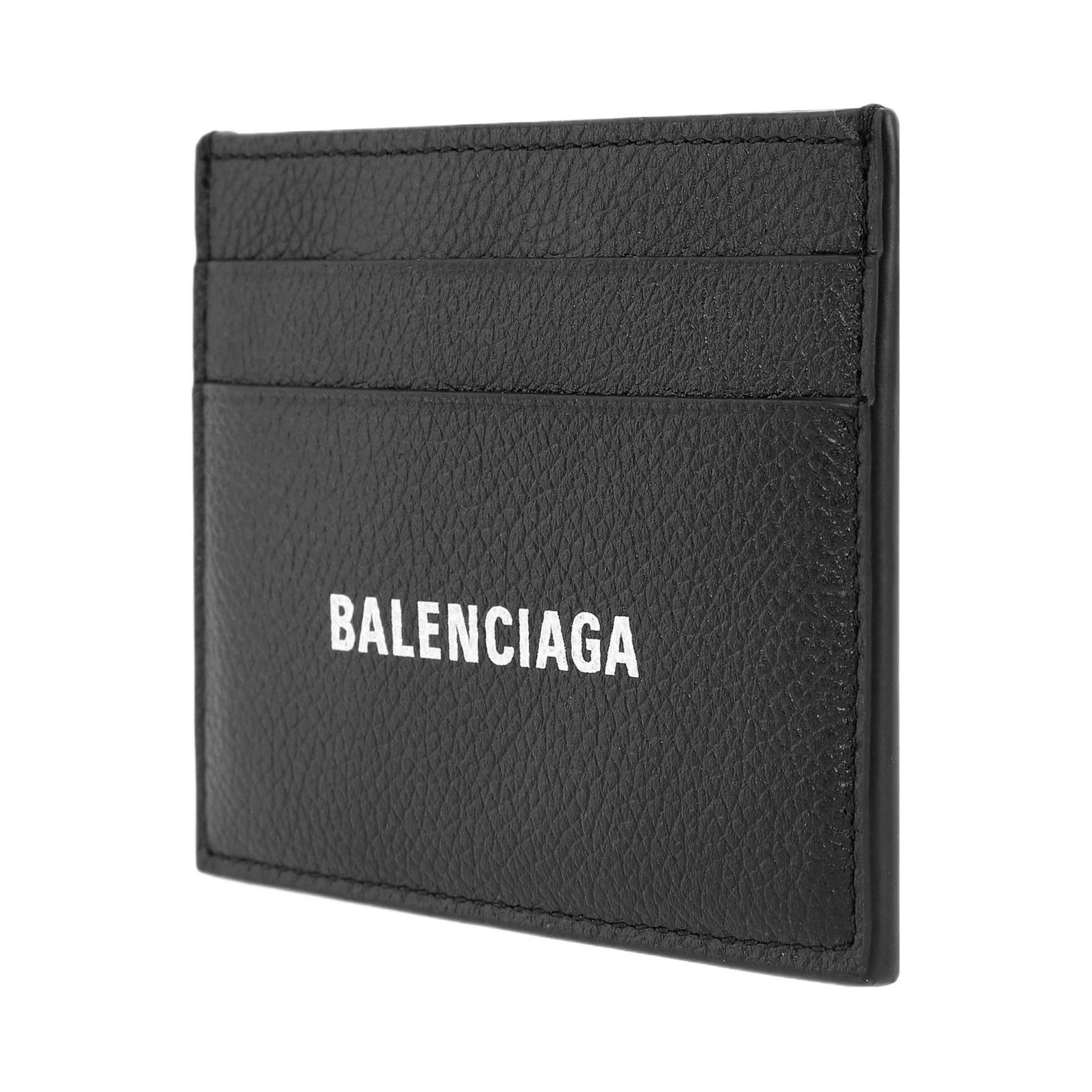 商品[国内直发] Balenciaga|巴黎世家 Cash 品牌Logo 皮革 名片夹卡包钱包 男女同款情侣款 黑色,价格¥1716,第4张图片详细描述