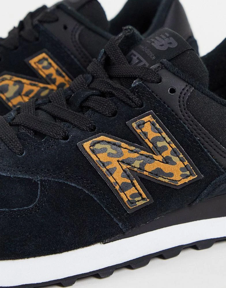 商品New Balance|New Balance 574 trainers in black and leopard print,价格¥521,第3张图片详细描述