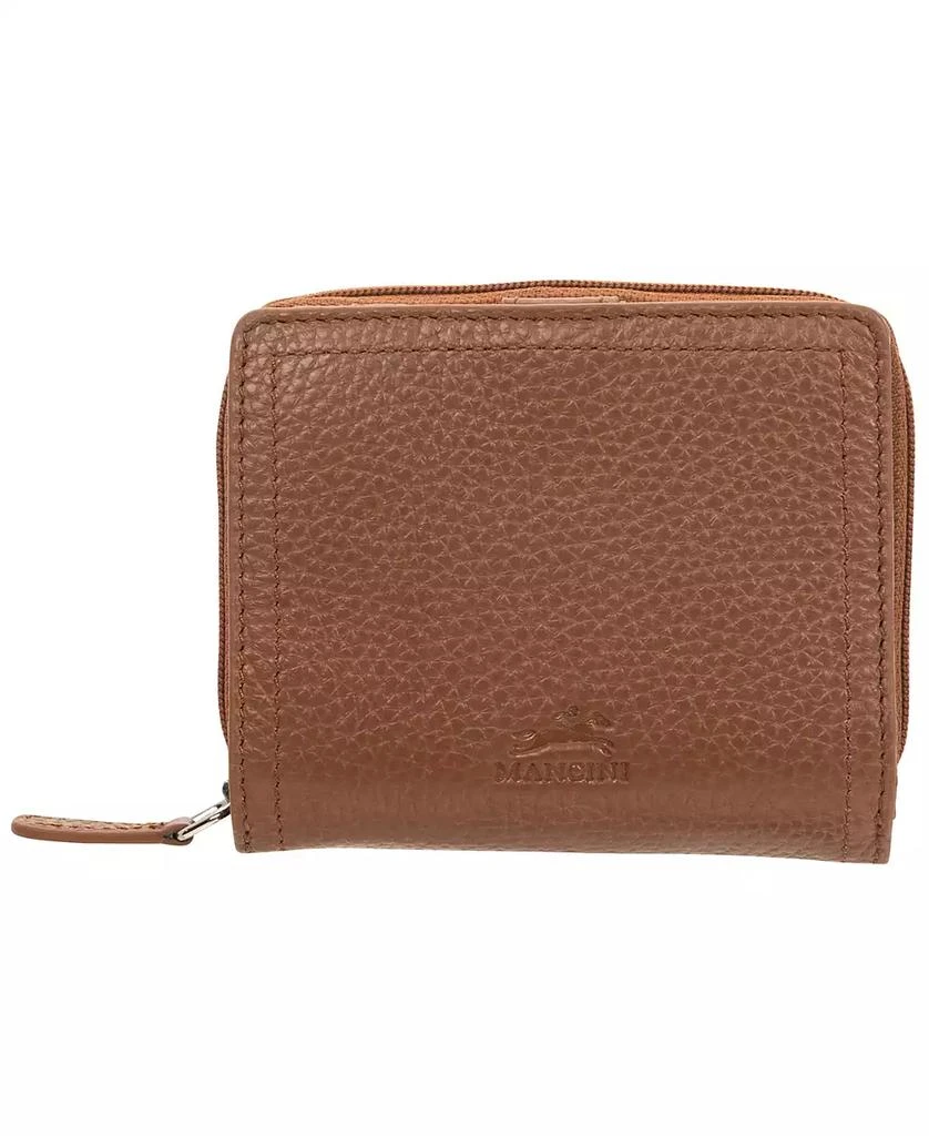 商品Mancini Leather Goods|Women's Pebbled Collection RFID Secure Mini Clutch Wallet,价格¥425,第1张图片