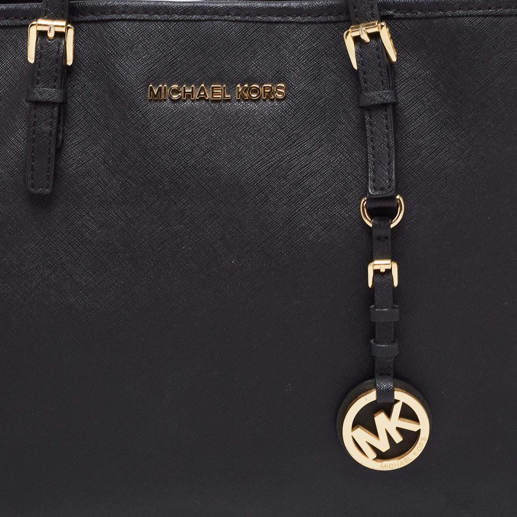 商品[二手商品] Michael Kors|MICHAEL Michael Kors Black Saffiano Leather Large Jet Set Travel Tote,价格¥1345,第7张图片详细描述