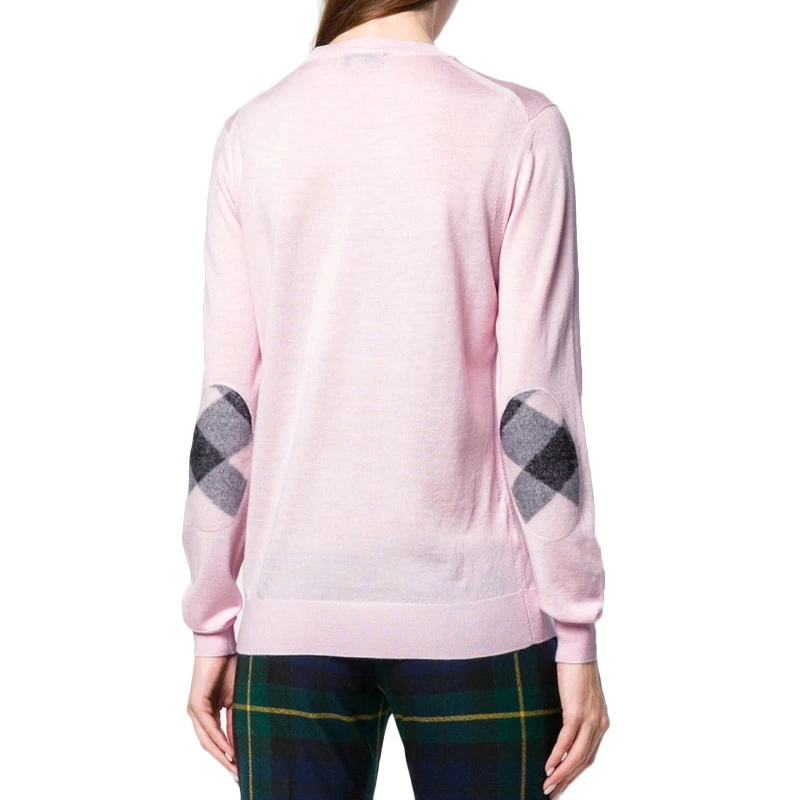 Burberry 博柏利 女士粉色美利诺羊毛修身长袖套头衫 8002913 商品