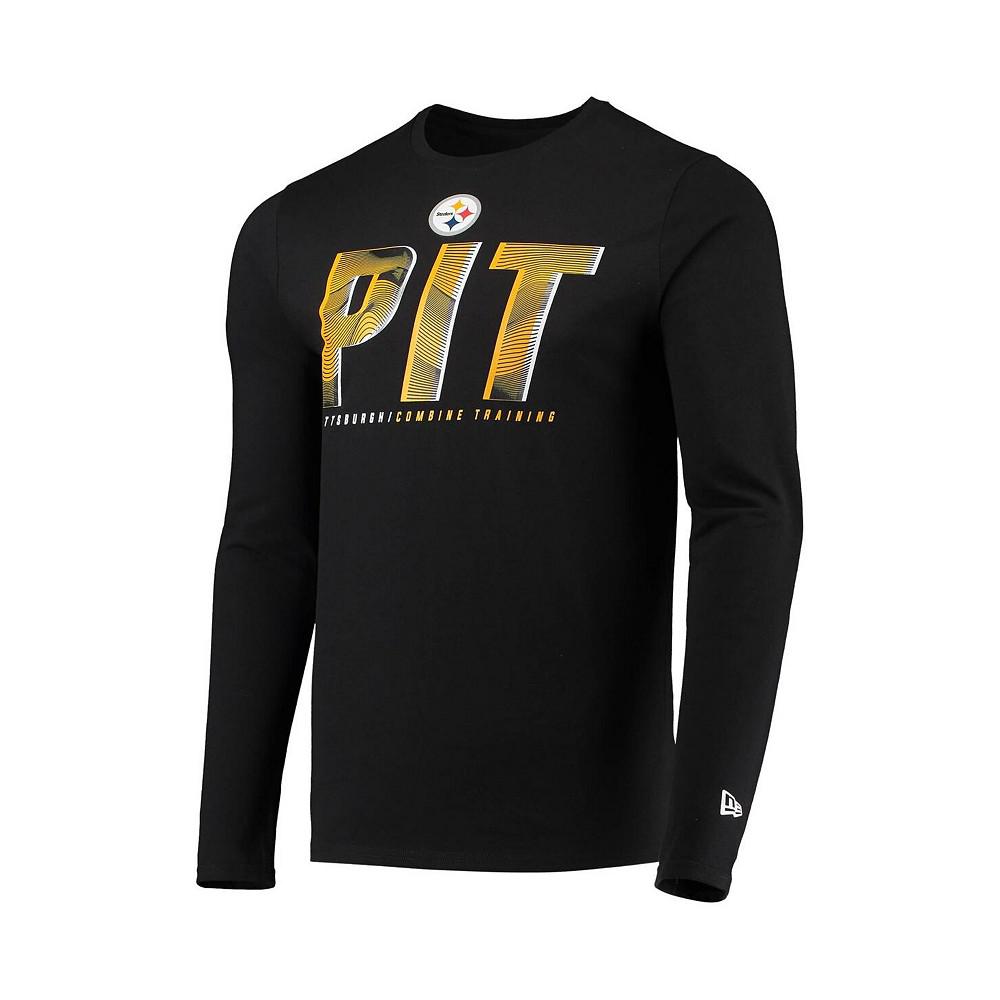 Men's Black Pittsburgh Steelers Combine Authentic Static Abbreviation Long Sleeve T-shirt商品第3张图片规格展示
