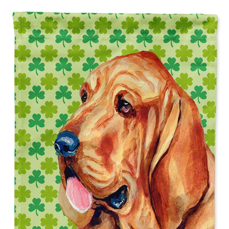 商品Caroline's Treasures|11" x 15 1/2" Polyester Bloodhound St. Patrick's Day Shamrock Portrait Garden Flag 2-Sided 2-Ply,价格¥137,第1张图片