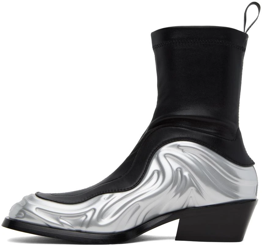 商品Versace|Black & Silver Solare Boots,价格¥7215,第3张图片详细描述