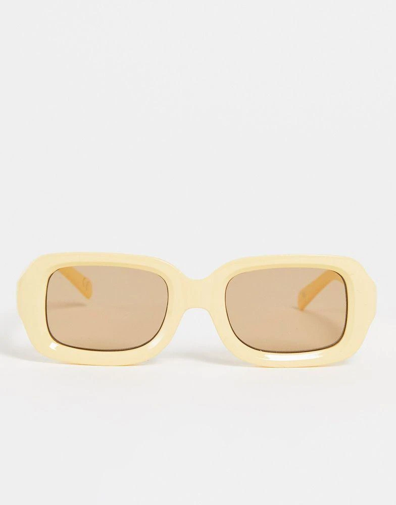 商品ASOS|ASOS DESIGN square sunglasses in yellow with tonal lens - YELLOW,价格¥55,第4张图片详细描述