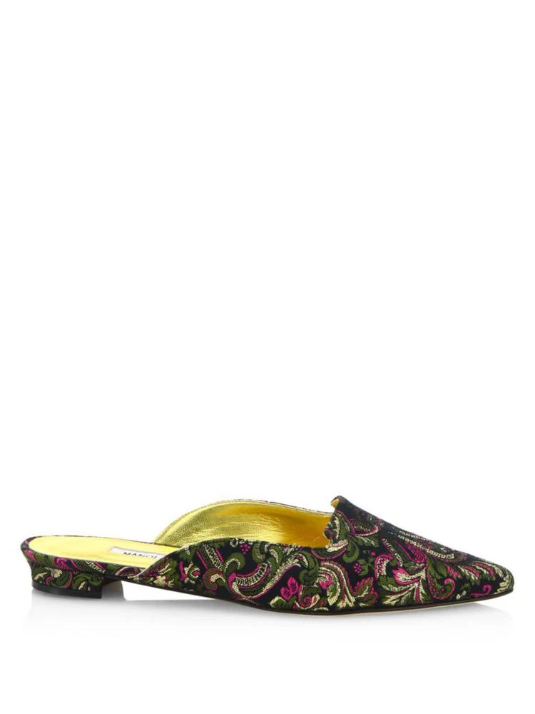 商品Manolo Blahnik|Ruby Embroidered Point Toe Mules,价格¥1934,第5张图片详细描述