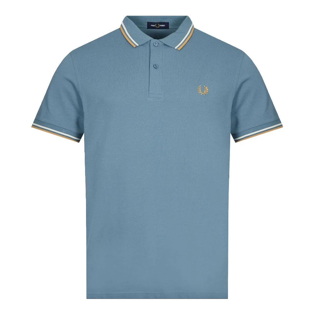 商品Fred Perry|Fred Perry Twin Tipped Polo Shirt - Blue / Ecru,价格¥563,第1张图片