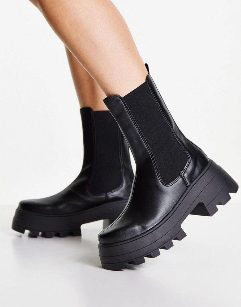 商品ASOS|ASOS DESIGN Ada chunky chelsea boots in black,价格¥219,第4张图片详细描述