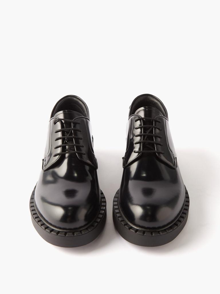 商品Prada|Triangle-logo leather Derby shoes,价格¥6370,第7张图片详细描述