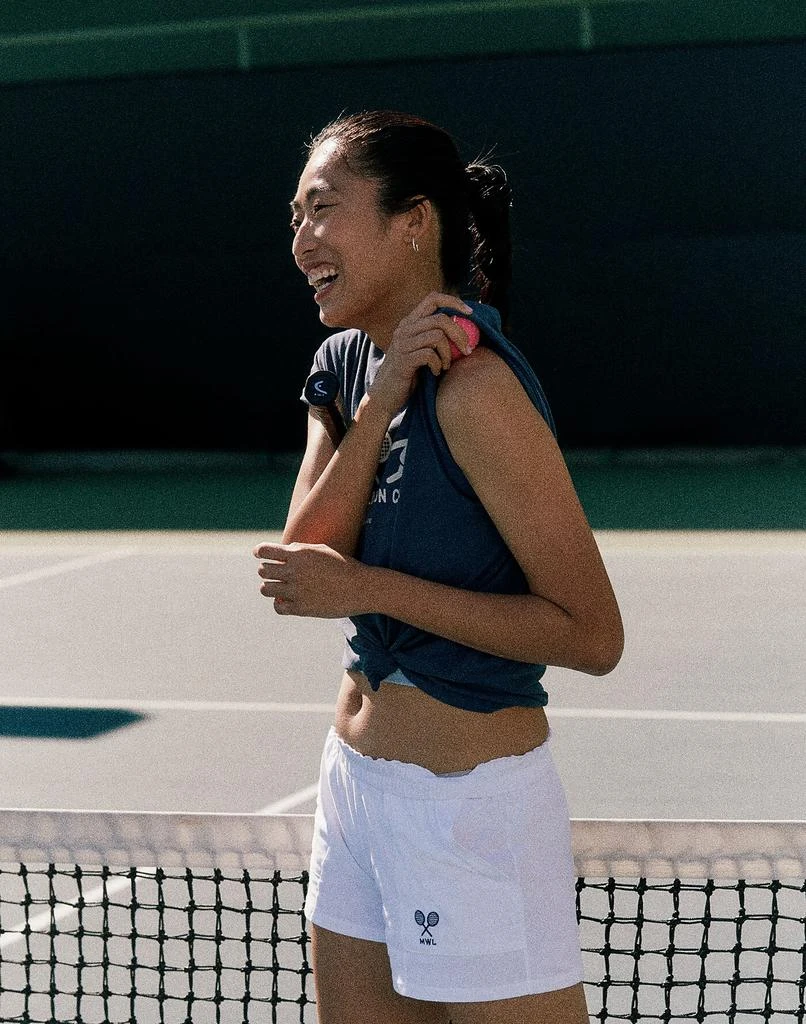 商品Madewell|MWL Embroidered Tennis Pull-On Seamed Shorts,价格¥197,第5张图片详细描述