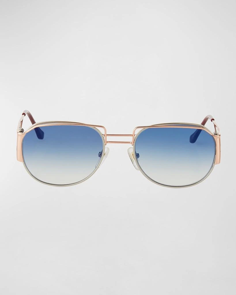 商品Vintage Frames Company|Men's Gradient Geometric Metal Sunglasses,价格¥3124,第2张图片详细描述