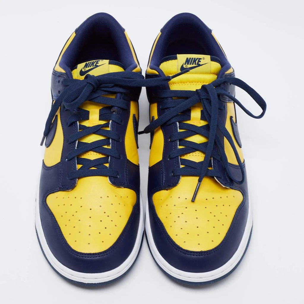 商品[二手商品] NIKE|Nike Navy Blue/Yellow Leather Dunk Lace Up Retro Sneakers  Size 47,价格¥2220,第3张图片详细描述