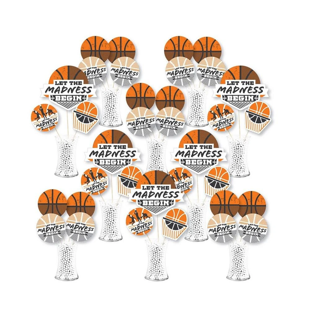 商品Big Dot of Happiness|Basketball Let the Madness Begin Centerpiece Showstopper Table Toppers 35 Pc,价格¥225,第1张图片