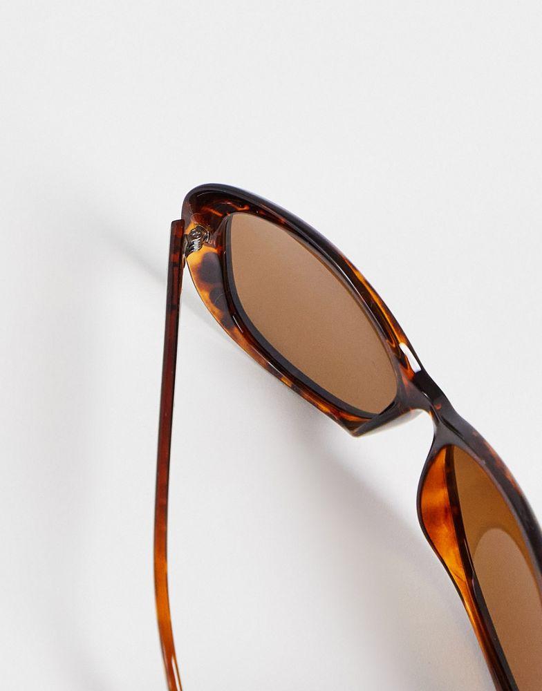Polaroid oversized retro sunglasses in havana tort商品第3张图片规格展示