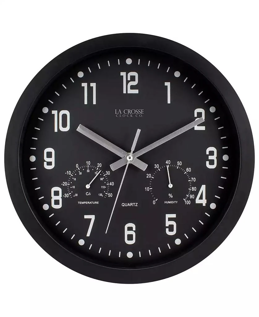 商品La Crosse Technology|La Crosse Clock 404-2631 12" Indoor Analog Wall Clock with Temperature and Humidity,价格¥182,第1张图片